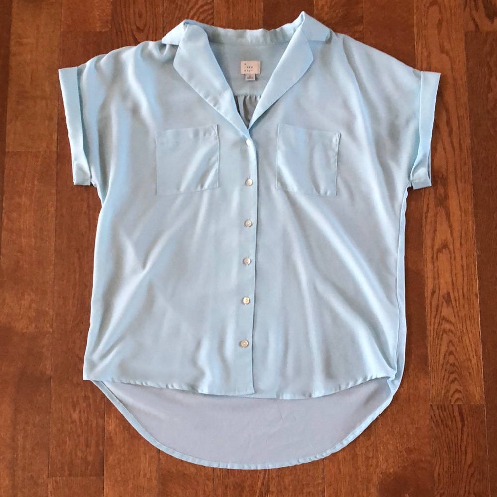 A New Day light blue button down top